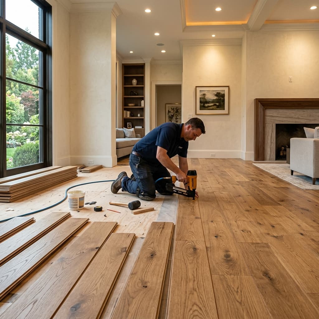 Professional hardwood flooring installation